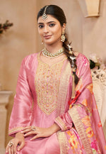 Load image into Gallery viewer, Pink Silk Anarkali Suit
