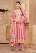 Load image into Gallery viewer, Pink Silk Anarkali Suit
