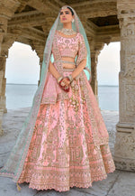 Load image into Gallery viewer, Pink Silk Bridal Lehenga Choli
