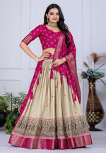 Load image into Gallery viewer, Pink Silk Circular Lehenga Choli
