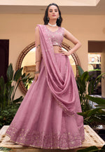 Load image into Gallery viewer, Pink Silk Circular Lehenga Choli
