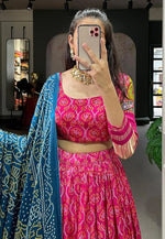 Load image into Gallery viewer, Pink Silk Circular Lehenga Choli
