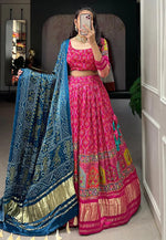 Load image into Gallery viewer, Pink Silk Circular Lehenga Choli
