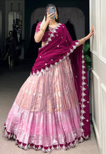 Load image into Gallery viewer, Pink Silk Circular Lehenga Choli
