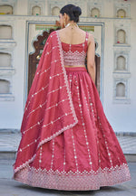 Load image into Gallery viewer, Pink Silk Circular Lehenga Choli
