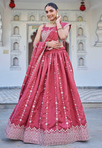 Load image into Gallery viewer, Pink Silk Circular Lehenga Choli
