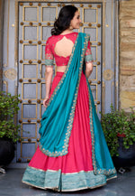 Load image into Gallery viewer, Pink Silk Circular Lehenga Choli
