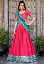 Load image into Gallery viewer, Pink Silk Circular Lehenga Choli
