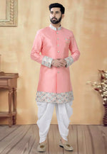 Load image into Gallery viewer, Pink Silk Dhoti Sherwani
