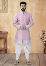 Load image into Gallery viewer, Pink Silk Dhoti Sherwani

