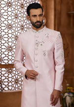 Load image into Gallery viewer, Pink Silk Indo Western Sherwani

