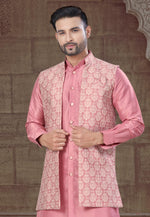 Load image into Gallery viewer, Pink Silk Indo Western Suit
