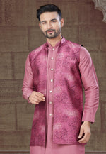 Load image into Gallery viewer, Pink Silk Indo Western Suit
