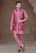 Load image into Gallery viewer, Pink Silk Indo Western Suit
