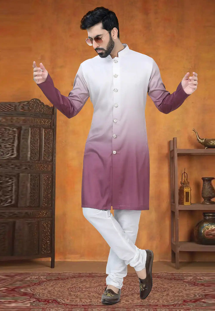 Pink Silk Indo Western Suit