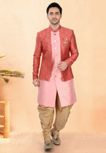 Load image into Gallery viewer, Pink Silk Indo Western Suit
