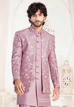 Load image into Gallery viewer, Pink Silk Jacket Style Sherwani
