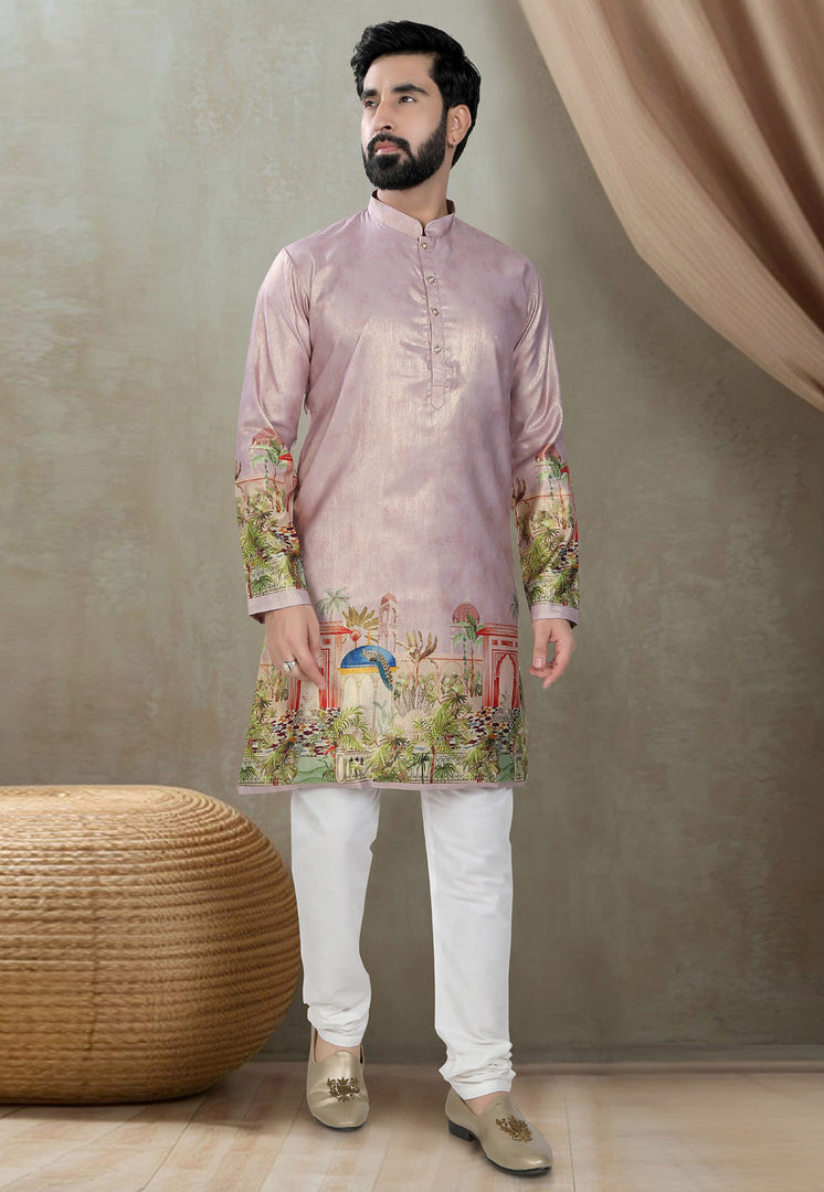 Pink Silk Kurta Pajama