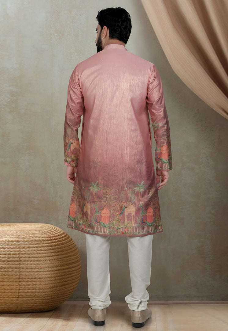 Pink Silk Kurta Pajama