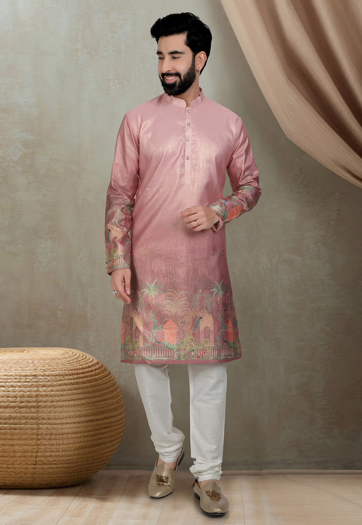 Pink Silk Kurta Pajama