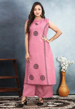 Load image into Gallery viewer, Pink Silk Kurta Set With Palazzo
