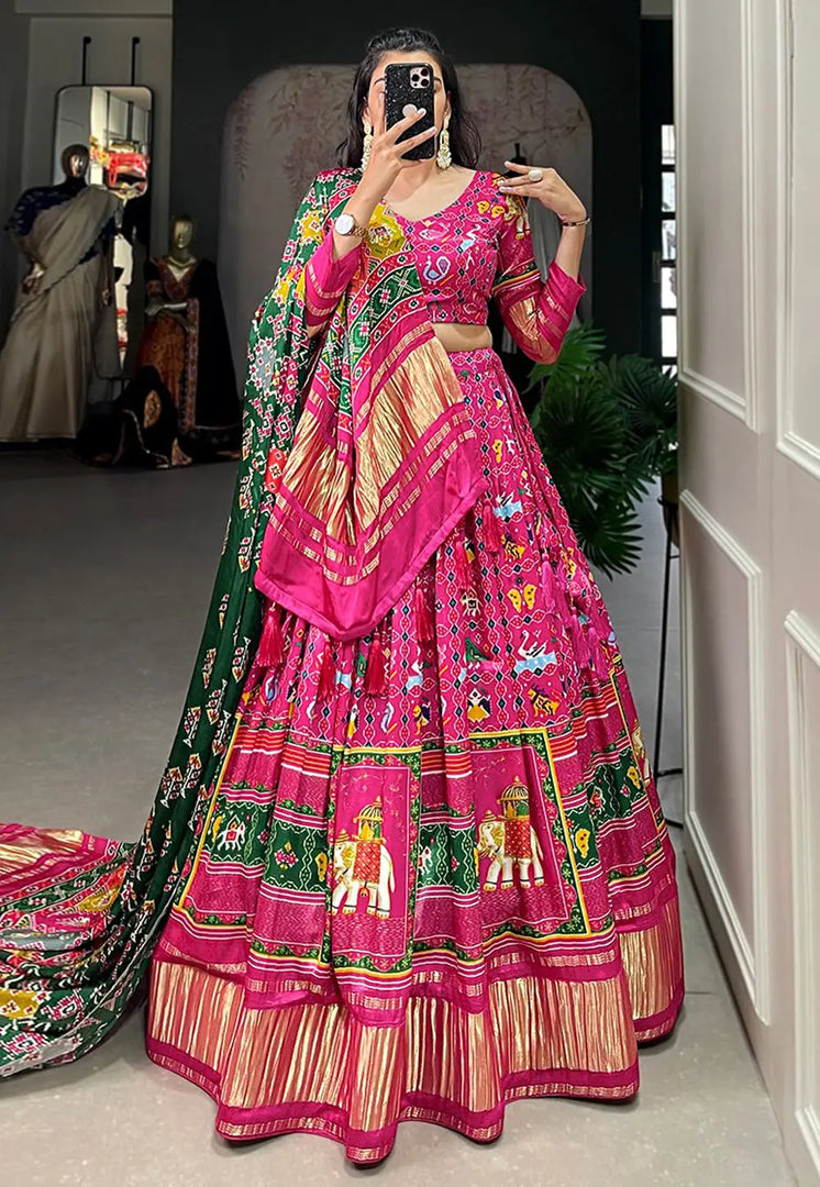 Pink Silk Lehenga Choli