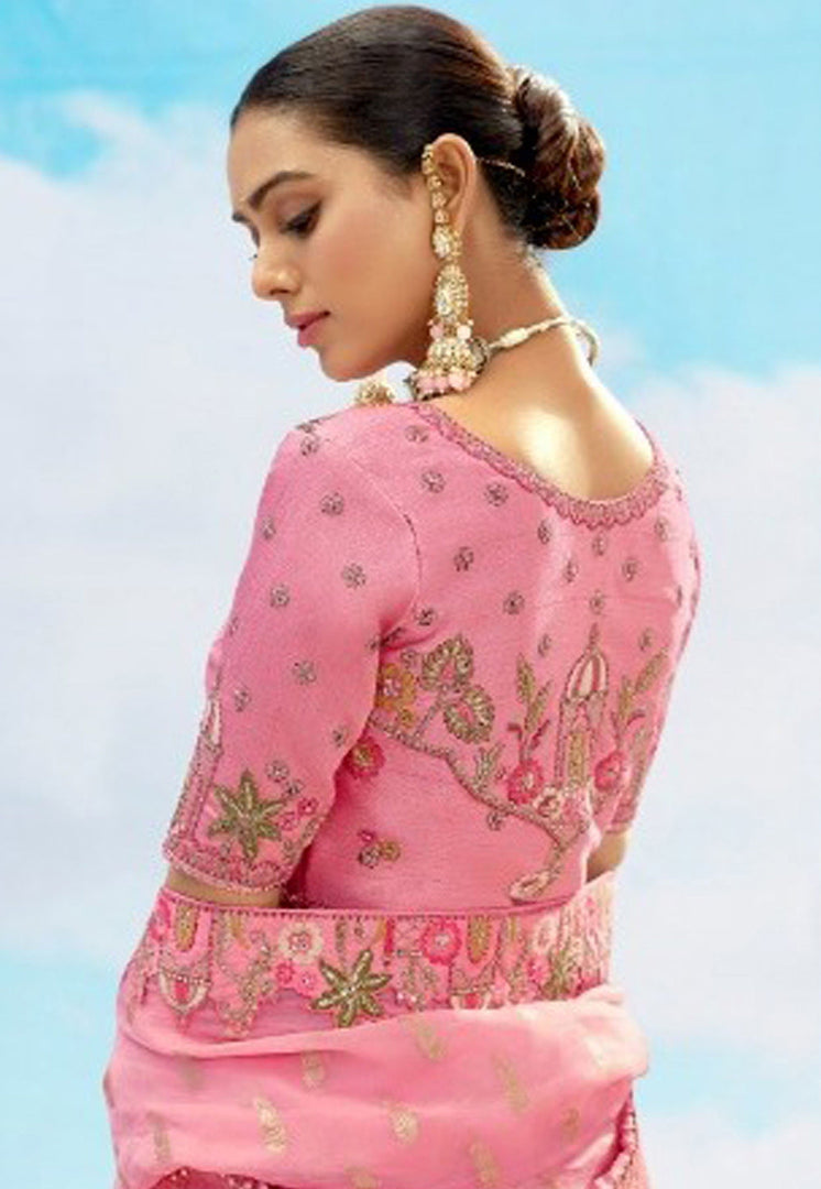 Pink Silk Lehenga Choli