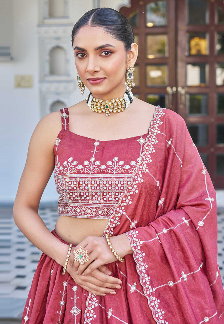 Pink Silk Lehenga Choli