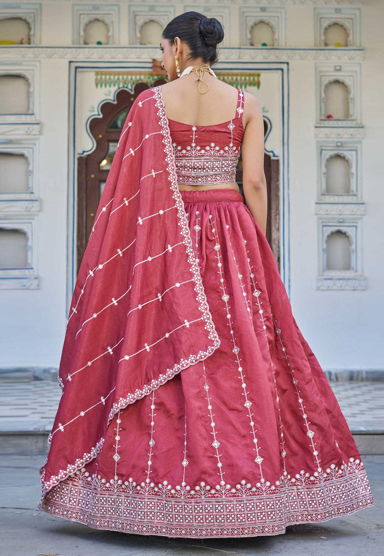 Pink Silk Lehenga Choli