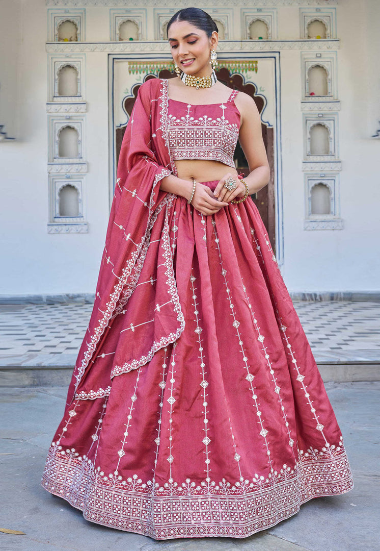 Pink Silk Lehenga Choli