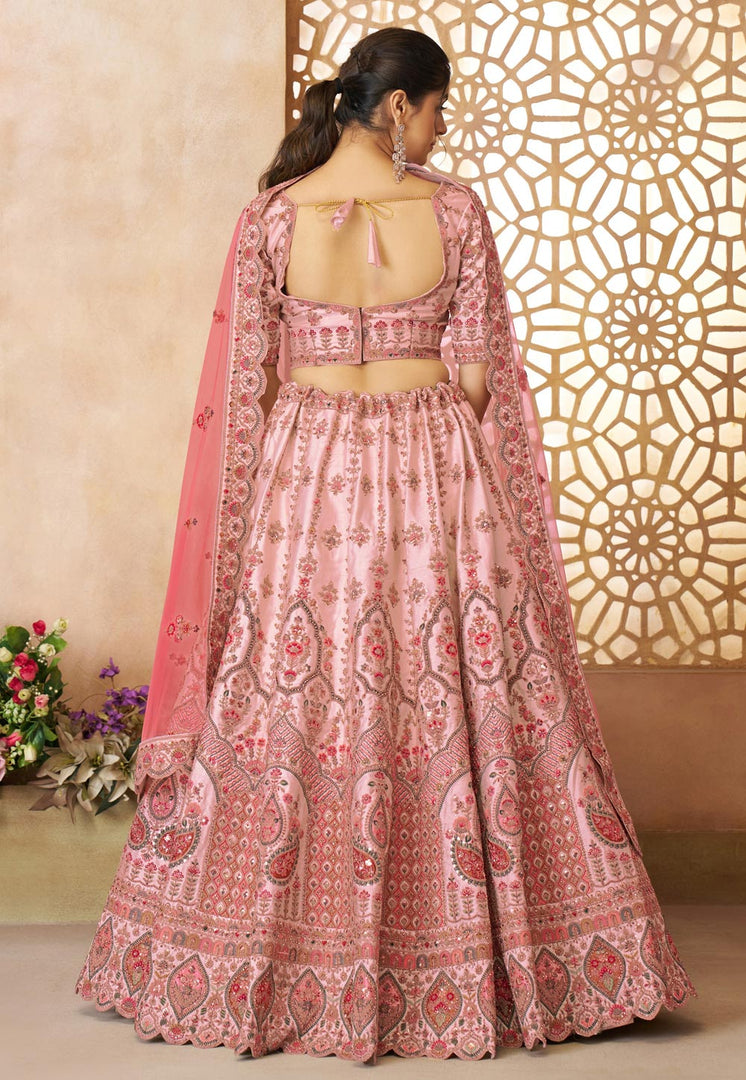 Pink Silk Lehenga Choli