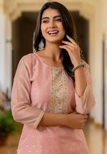 Load image into Gallery viewer, Pink Silk Long Kurti

