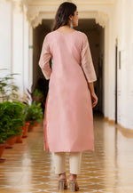 Load image into Gallery viewer, Pink Silk Long Kurti
