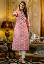 Load image into Gallery viewer, Pink Silk Long Kurti
