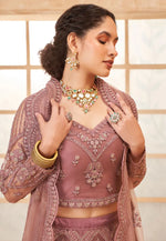 Load image into Gallery viewer, Pink Silk Net Circular Lehenga Choli
