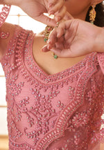 Load image into Gallery viewer, Pink Silk Net Lehenga Choli
