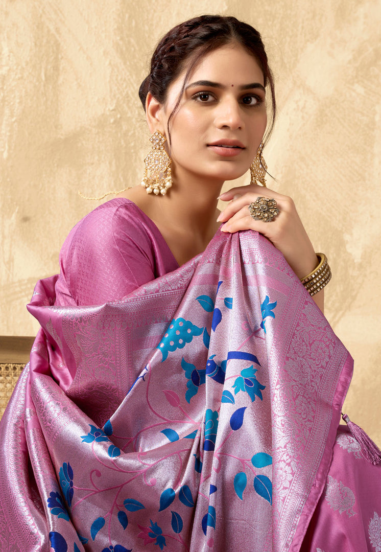 Pink Silk Paithani Saree