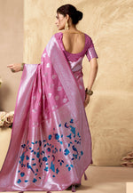 Load image into Gallery viewer, Pink Silk Paithani Saree