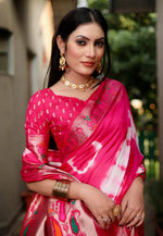Load image into Gallery viewer, Pink Silk Paithani Saree