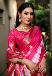 Pink Silk Paithani Saree