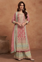 Load image into Gallery viewer, Pink Silk Palazzo Suit
