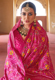 Pink Silk Patola Saree