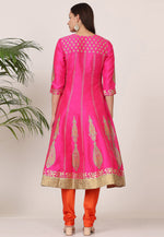Load image into Gallery viewer, Pink Silk Readymade Churidar Salwar Suit
