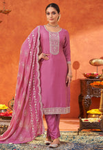 Load image into Gallery viewer, Pink Silk Readymade Pakistani Suit
