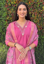 Load image into Gallery viewer, Pink Silk Readymade Pakistani Suit

