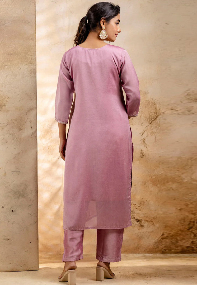 Pink Silk Readymade Pakistani Suit