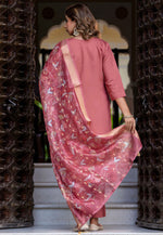 Load image into Gallery viewer, Pink Silk Readymade Pakistani Suit
