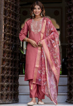 Load image into Gallery viewer, Pink Silk Readymade Pakistani Suit
