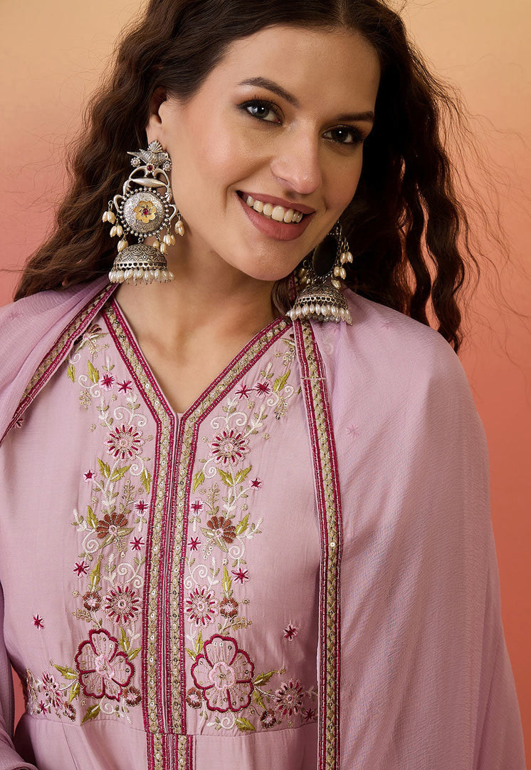 Pink Silk Readymade Pakistani Suit