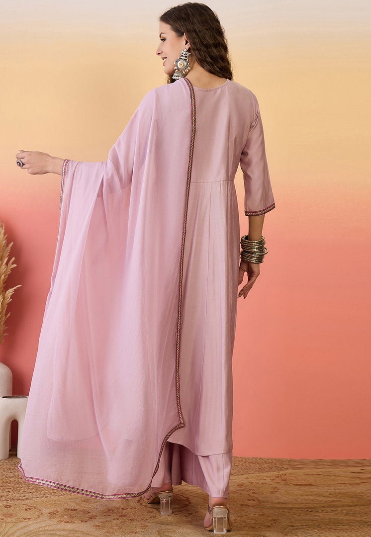 Pink Silk Readymade Pakistani Suit